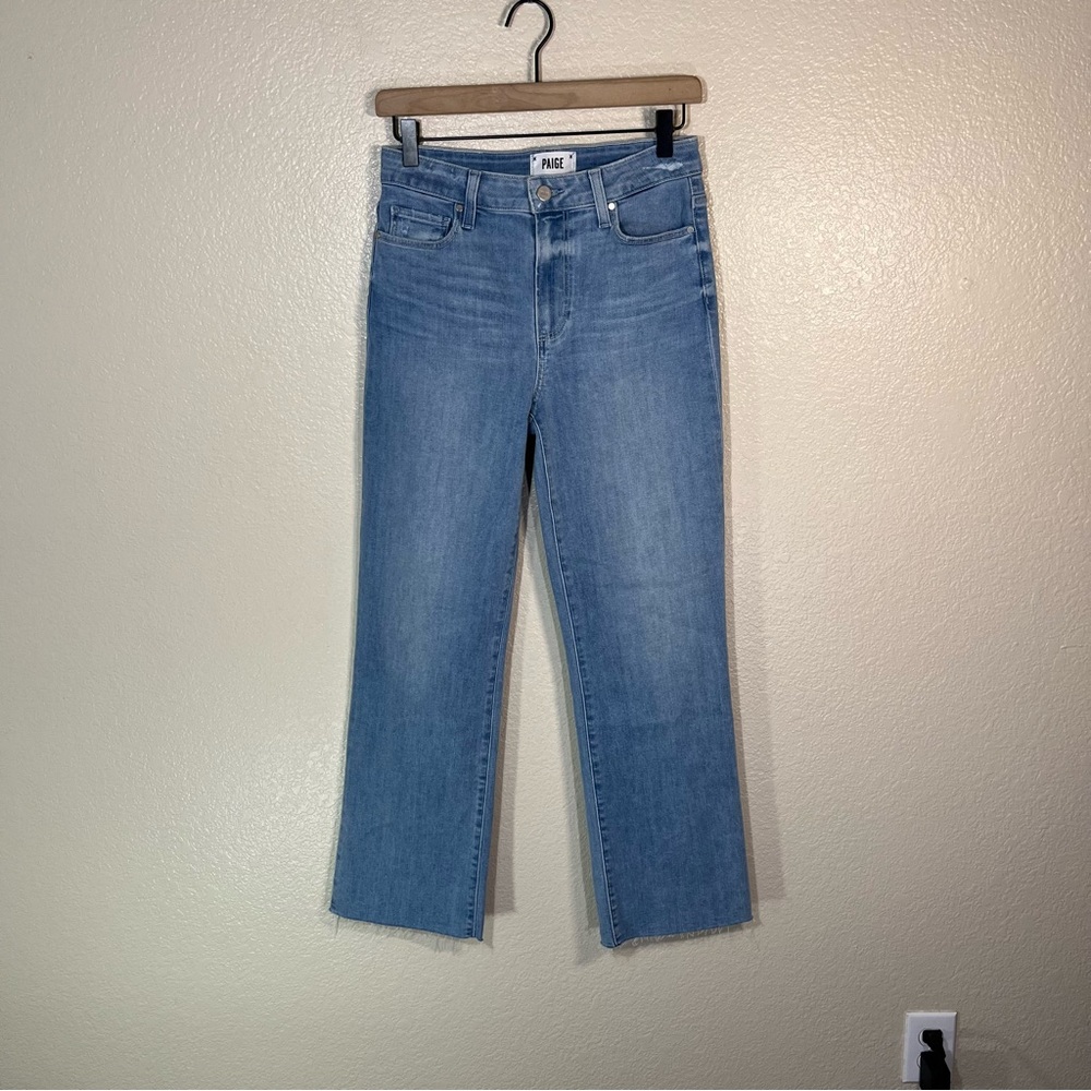 PAIGE Light Blue Flare & Wide Leg Jeans